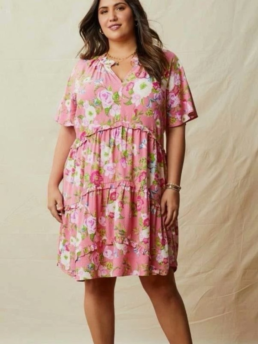 Matilda Jane Pink Floral Tiered Maxi Dress